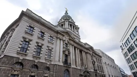 An exterior view of the Old Bailey in London.