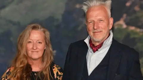 Raynor Winn (L) and Moth Winn attend the UK Special Screening of "The Salt Path" at The Curzon Soho on May 22, 2025 in London, England.