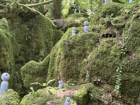 The installation of Japanese inspired woodland spirits