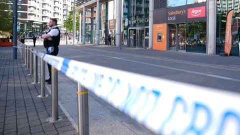 Police officer stationed outside Brent Civic Centre