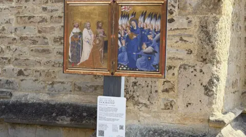 Isle of Wight Council Reproduction of The Presentation of the Virgin and Child by His Patron Saint John the Baptist and Saints Edward and Edmund ("The Wilton Diptych") at Newport Minister