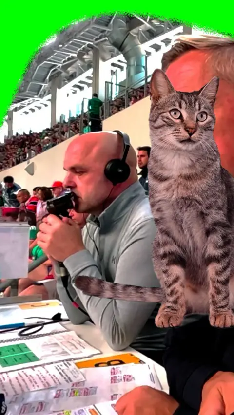 Danny Murphy and a cat 