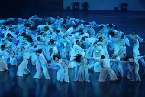 Billel Bensalem / Getty Images Algerian dancers perform in the artistic show 'Roh Al Djaazair', 'the spirit of Algeria', which depicts the struggle for independence by the Algerian people during the 70th anniversary of Algerian Revolution Day in Algiers.