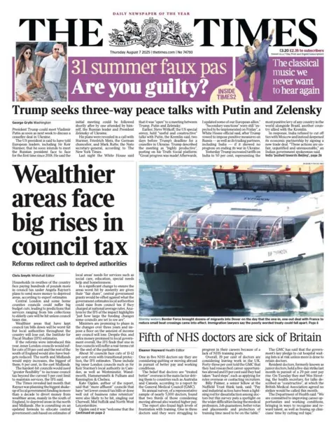 "Wealthier areas face big rises in council tax"