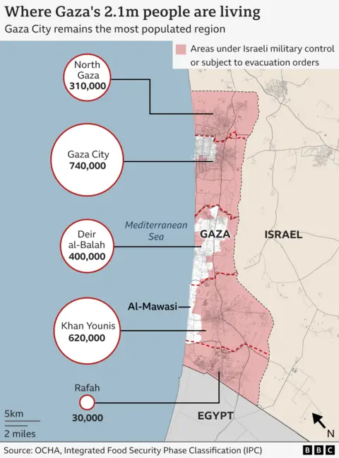 A map of the Gaza Strip 