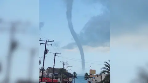 Water spout spotted over the Gulf of California in Mexico.