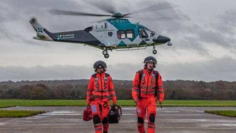 Air ambulance crew and air ambulance