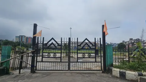 BBC Hindi Picture showing the gates of a stadium in India's Ranchi city