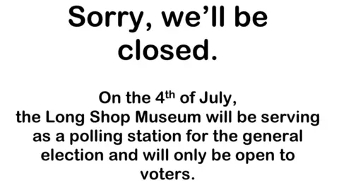 The Long Shop Museum Sign saying museum closed