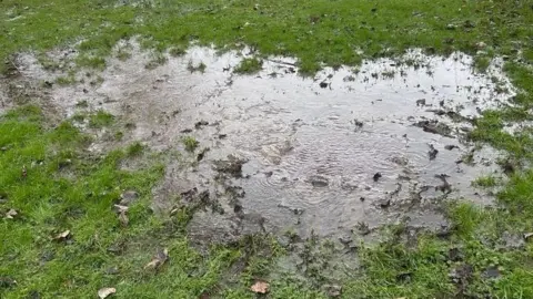 James Devine Flooded manhole in Jame's backgrarden