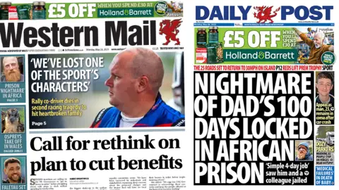 Front pages of the Western Mail and the Daily Post