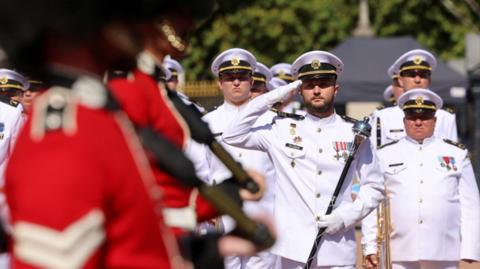 Ukrainian Naval Band Teams Up with Scots Guards for Historic Performance