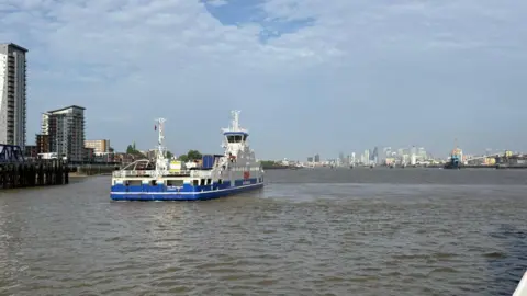 Cameron Blackshaw The Woolwich Ferry travelling across the River Thames