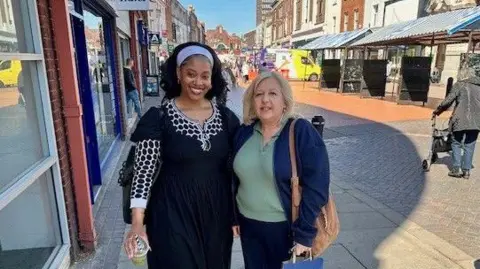 Sharday Hodges and Carmel Yates shopping in Walsall, West Midlands