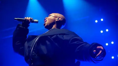 Getty Images Skin from Skunk Anansie singing on stage