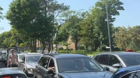 Cars on a road