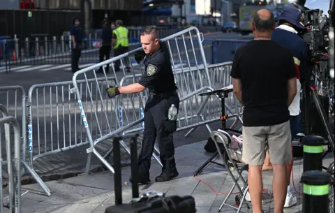 Getty Images General views around Madison Square Garden on July 1, 2026 in New York, New York, ahead of the rumoured wedding of Taylor Swift and Travis Kelce.