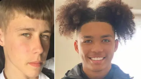 Metropolitan Police Kearne Solanke (right) and Charlie Bartolo