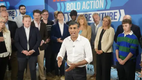 PA Media Prime Minister Rishi Sunak making a speech to activists and supporters in Leeds, while on the General Election campaign trail