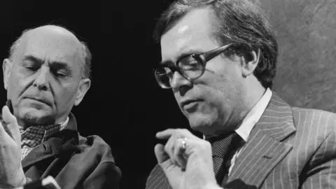 (Left to right) Sir George Solti and Humphrey Burton pictured on the show a Life in Music