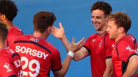 Great Britain's Phil Roper celebrates scoring their side's third goal of the game