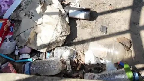 Rubbish in a car park