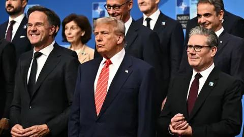 The US President Donald Trump takes oath on the day of his Presidential Inauguration at the Rotunda of the US Capitol in Washington in January 2025.