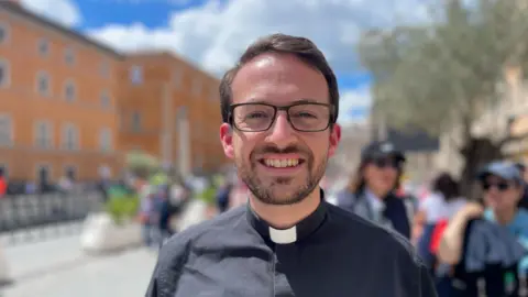 Fr Matt Roche-Saunders in Vatican City on Saturday