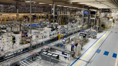 The interior of the Beko Hotpoint factory which produces tumble dryers