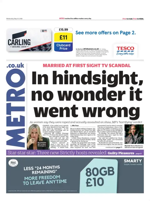 "In hindsight, no wonder it went wrong," reads the headline on the front page of the Metro.