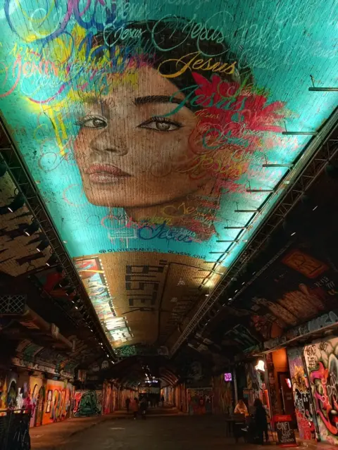 Evelyn Oakley Murals on the inside of a tunnel