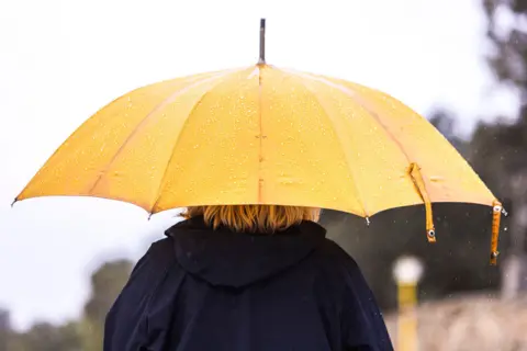 A yellow umbrella 