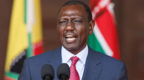 AFP Kenya's President Wiliiam Ruto speaks during a press conference at State House in Nairobi on July 04, 2024.