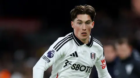 Harry Wilson playing for Fulham against Manchester United