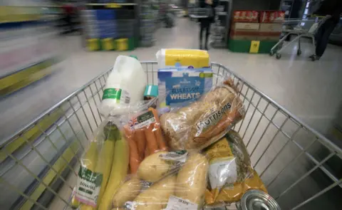 PA Media Supermarket trolley of food