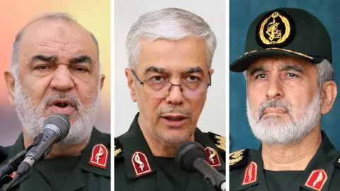 Composite of Hossein Salami, Mohammad Bagheri and Amir Ali Hajizadeh
