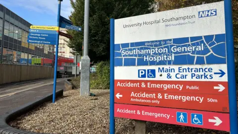 Southampton General Hospital sign outside the building