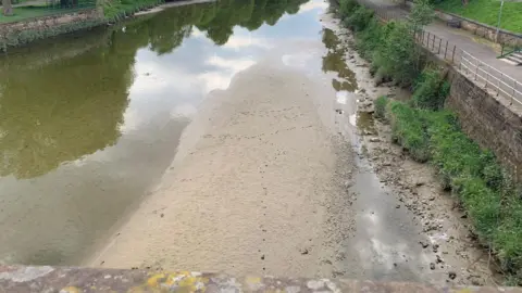 The River Nith in Dumfries during a spell of dry weather.
