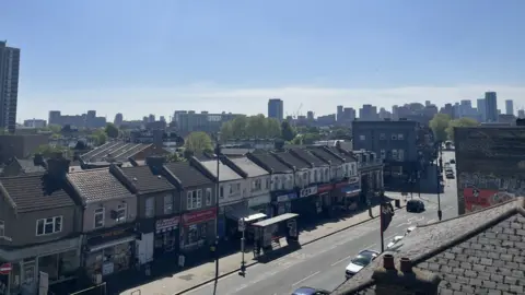 View of Newham skyline from the top of a building in Plaistow