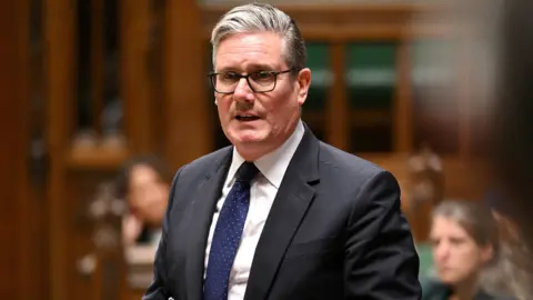 Britain's Prime Minister Keir Starmer delivers a statement at the House of Commons in London, Britain,
