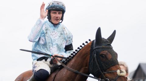 Paul Townend celebrates his victory on Kargese on Saturday
