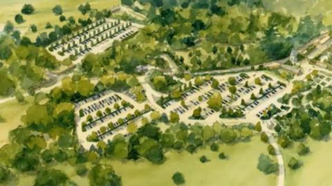 An artist's impression of the redesigned main car park and new one at Trelissick
