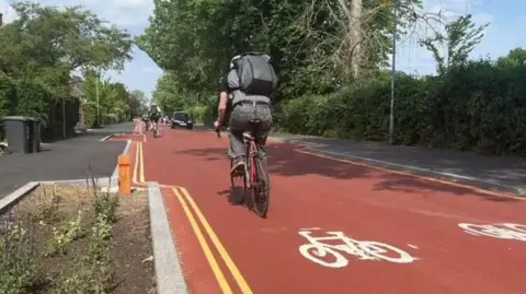 Man using cycle street
