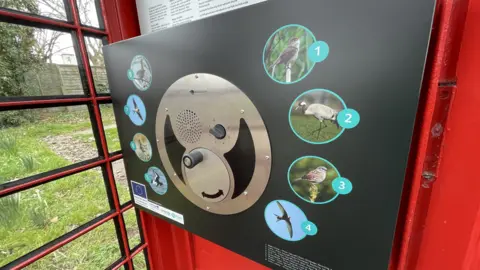 Mike Liggins/BBC The insides of a red phone box in Thurne, Norfolk