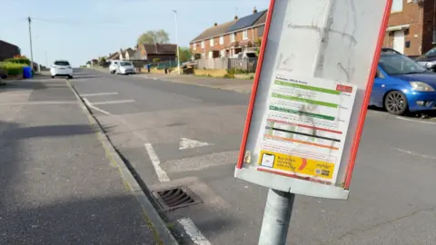 A bus timetable is seen on the Isle of Sheppey.