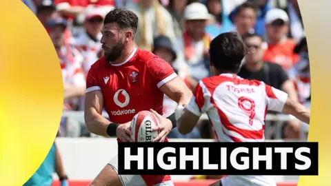 Johnny Williams attacks for Wales against Japan