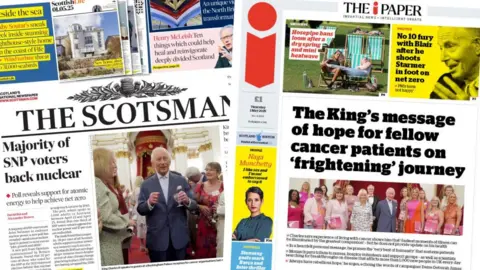 Front pages of the Scotsman and the i paper