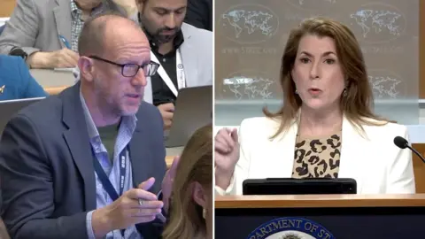 BBC is asking a question to the State Department.