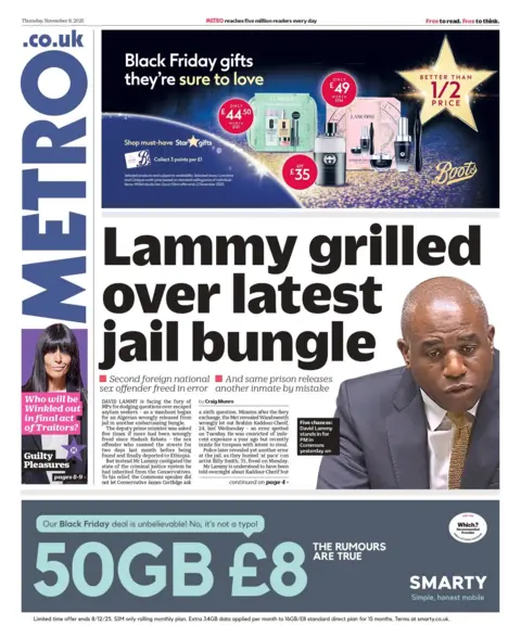 "Lammy grilled over latest jail bungle".
