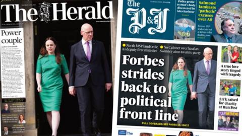 Composite image of a selection of today's papers featuring the Herald and the P&J